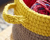 Dip Edge Grey Crochet Basket in Bernat - Downloadable PDF