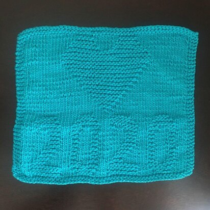 2020 With Heart Dishcloth - knitting pattern