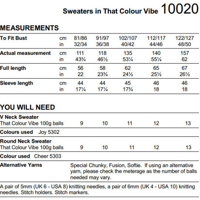Sweaters in Stylecraft That Colour Vibe - 10020 - Downloadable PDF
