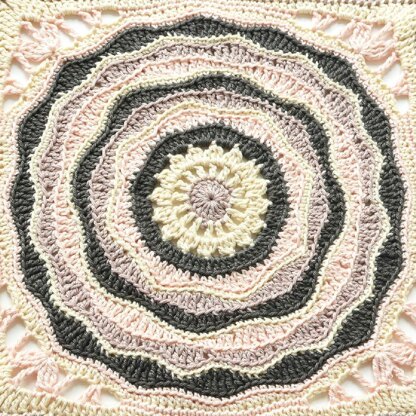 Oceanic Rose 12'' Afghan Square