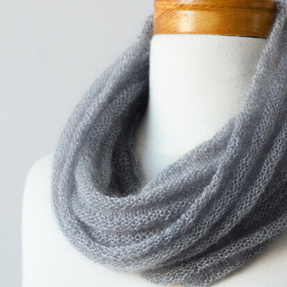 Welted Cowl Simple Cowl in SweetGeorgia Silk Mist - Downloadable PDF