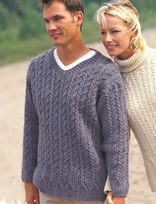 Casual Cables (for him) in Patons Classic Wool Worsted