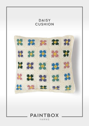 "Daisy Cushion" - Free Cushion Crochet Pattern For Home - Cushion Crochet Pattern For Home in Paintbox Yarns Simply DK