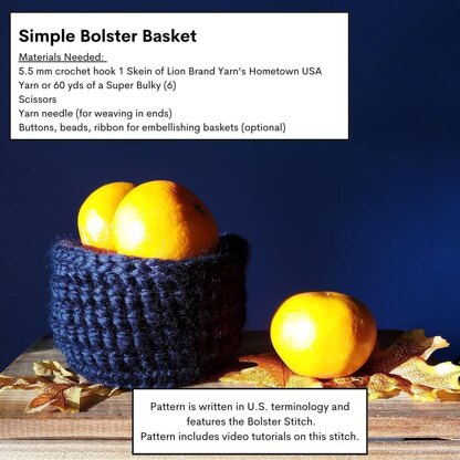 Simple Bolster Basket