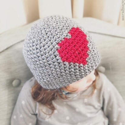 Pebbled Heart Beanie