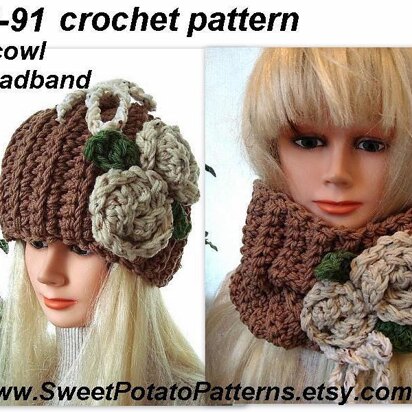 Tawny Hat, Cowl or Headband | Crochet Pattern by SweetPotatoPatterns