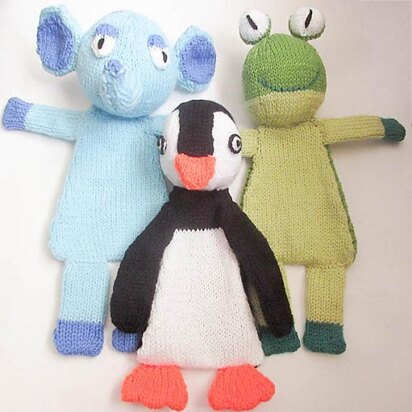 Elephant Frog Penguin Comfort Lovey - knitting pattern