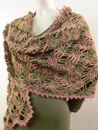 Lattice Lace Wrap in Caron Simply Soft & Simply Soft Paints - Downloadable PDF