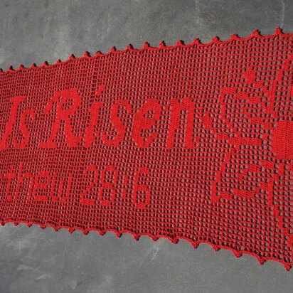 He is Risen Table Runner - Filet Crochet Pattern