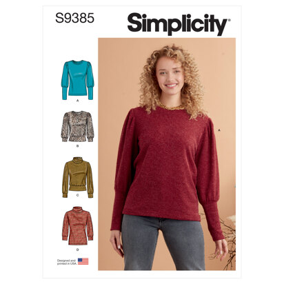 Simplicity Knit Tops with Length and Sleeve Variations S9385 - Sewing Pattern