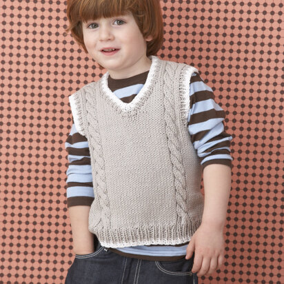 Cable Vest in Lion Brand Cotton-Ease - 70202A
