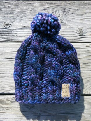 Super Bulky Cable Hat with Pom Pom