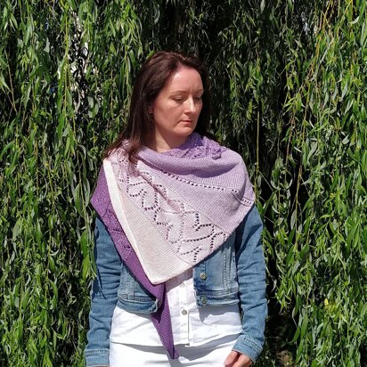 Crescent Shawl Hearts