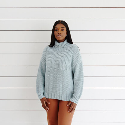 Rib Yoke Sweater - Knitting Pattern For Women in Debbie Bliss Cashmerino  Aran by Debbie Bliss