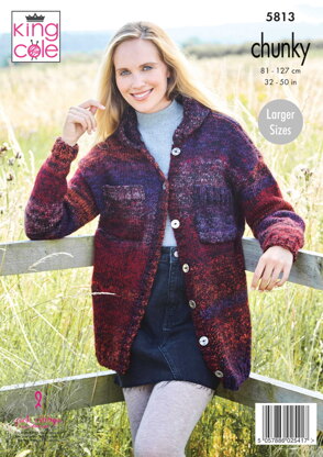 Ladies Cardigans Knitted in King Cole Autumn Chunky - 5813 ...