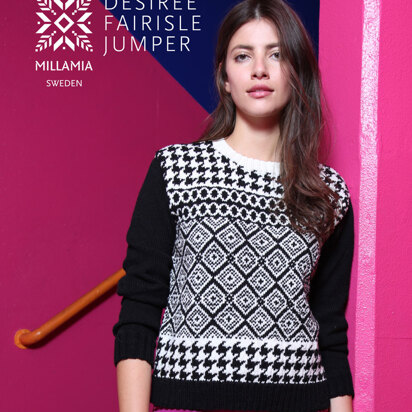 Desiree Fairisle Sweater - Knitting Pattern For Women in MillaMia Naturally Soft Merino