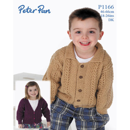Jacket and Cardigan in Peter Pan DK 50g - P1166