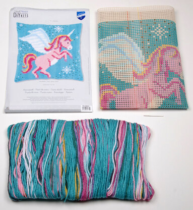 Vervaco Unicorn Cushion Cross Stitch Kit - 40cm x 40cm