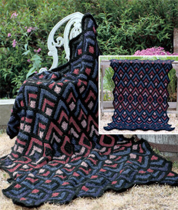 Homespun Mitered Afghan in Lion Brand Homespun - 1215A