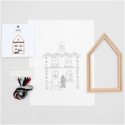 Rico Large Christmas House Embroidery Kit - 16 x 27cm