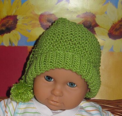 Baby Moss Stitch Pixie Bobble Slouch