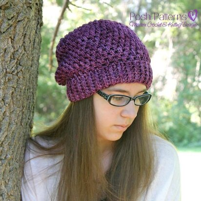 Puff Stitch Slouchy Hat Crochet Pattern 378