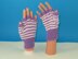 Stripe Pattern Short Finger Gloves