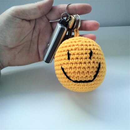 Crochet Happy Face Keyring / Bag charm