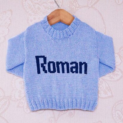 Intarsia - Roman Moniker Chart - Childrens Sweater