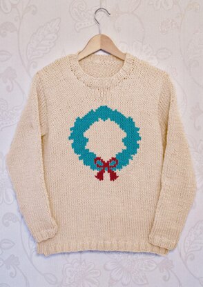 Intarsia - Wreath Chart  - Adults Sweater