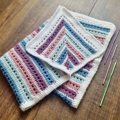 Striped baby blanket