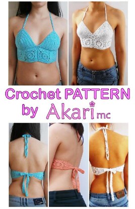 Crochet halter top with grannies _ C09