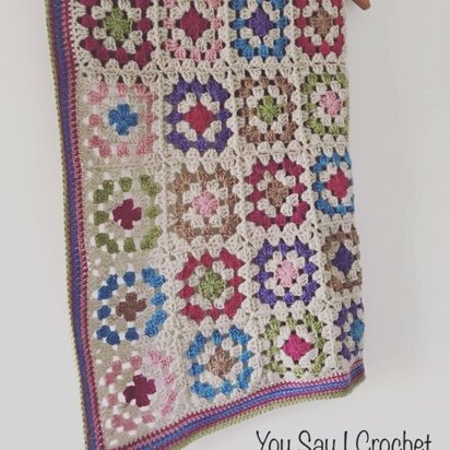 Patchwork Granny Square Crochet  Blanket
