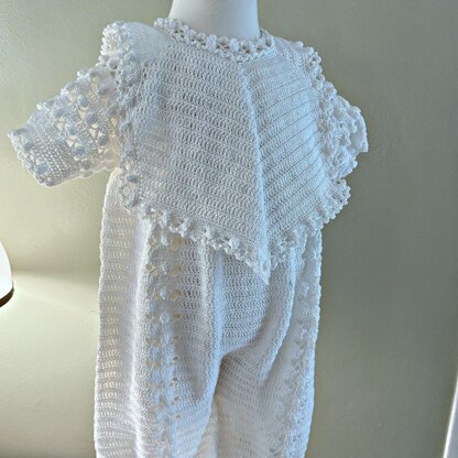 Baby Boy Christening Set Popcorn Stitch