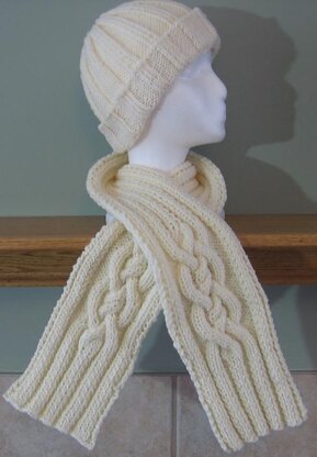 Adam's Rib Cabled Scarf to Match Hat