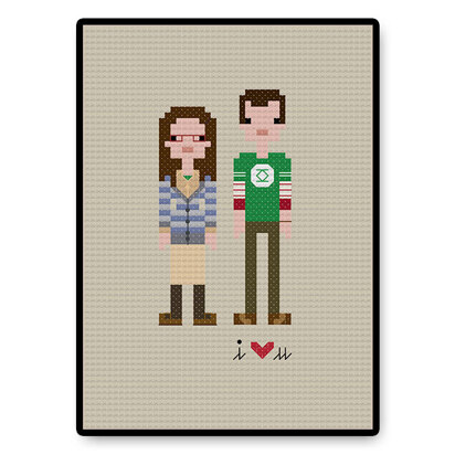 Amy and Sheldon In Love - PDF Cross Stitch Pattern