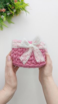 Crochet basket 2 in 1 pattern, beginner crochet basket pattern