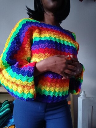 Lili Rainbow Crochet Sweater