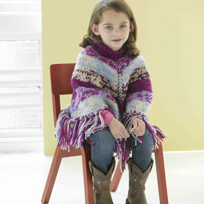 Easy Kids Poncho Knitting Pattern 