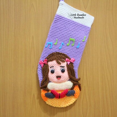 Caroling Girl Christmas Stocking