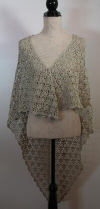 Triangular Lace Shawl with Scalloped Edging