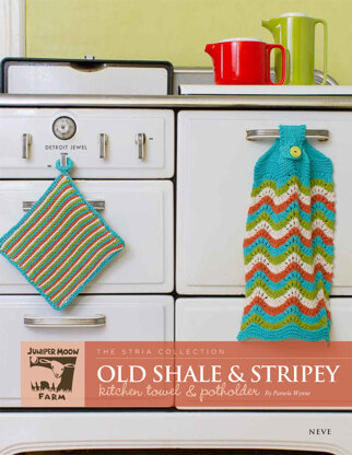 Old Shale & Stripey Kitchen Towel & Potholder in Juniper Moon Neve - Downloadable PDF