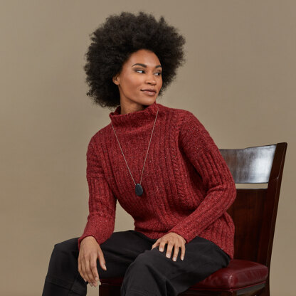 Red Donegal Cable Knit Jumper