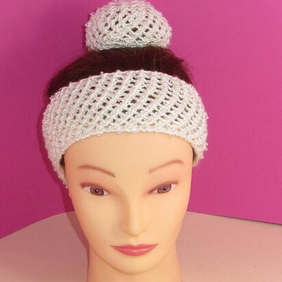 Ballerina Beaded Easy Lace Headband and Bun Cover