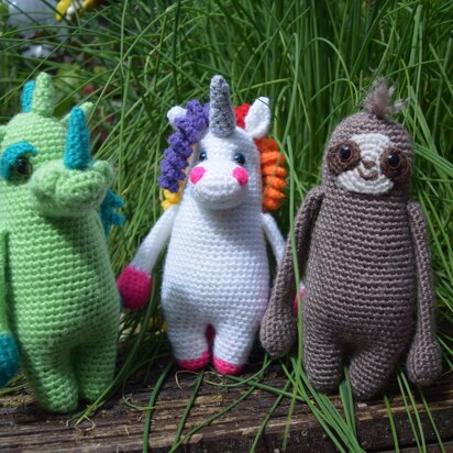 Sloth, Unicorn and Dragon Friends