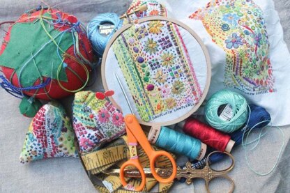 Dropcloth Samplers The Pincushions Printed Embroidery Kit - 8in x 10in