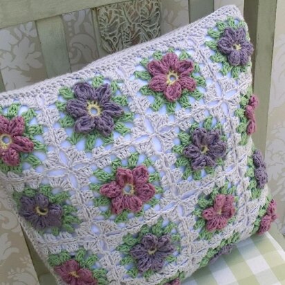 Floral Granny Square Pillow