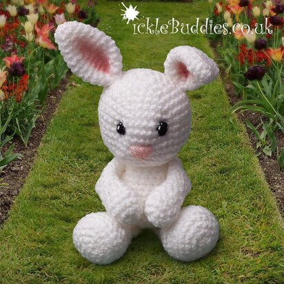 Crochet plush bunny pattern, amigurumi stuffed rabbit