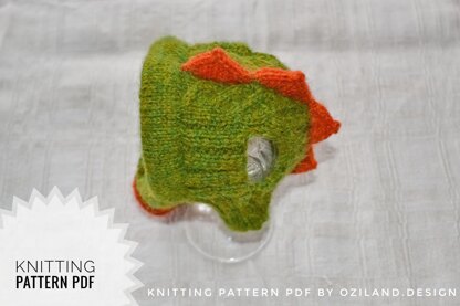 Knitting Pattern Dragon dog hat for small dog Size XS