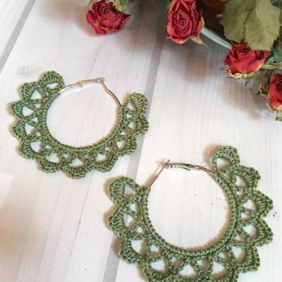 104. Hoop olive petal earrings